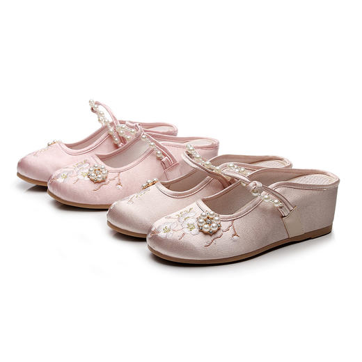 春夏款居家外穿厚底新中式绣花素色拖鞋XQ玉环 商品图4