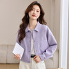 CC-J6676高腰翻领短款外套女2025年春装新款气质宽松小个子休闲夹克上衣 商品缩略图0