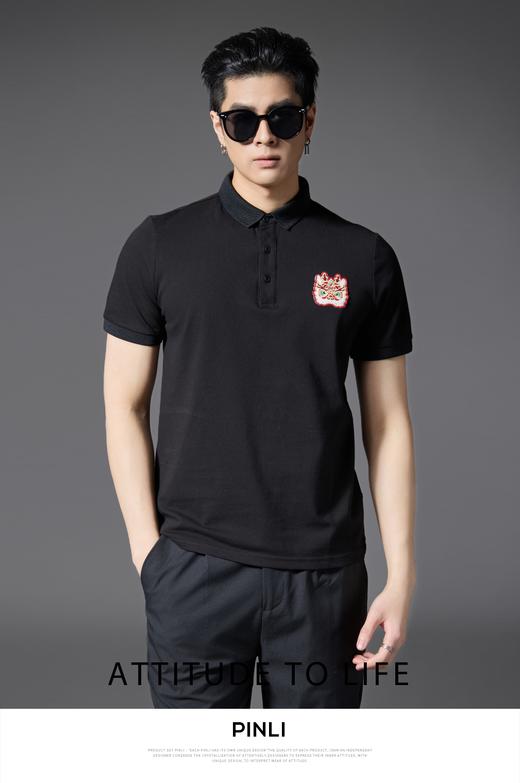PINLI品立2025春夏季新款修身短袖POLO衫男商务休闲百搭翻领上衣BG252112016 商品图7