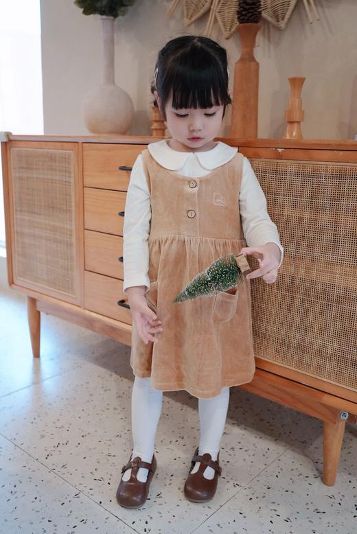 ANNIEWIN棉绿香格里【有机彩棉】针织提花长袖打底衫（100、110、120尺码可选） 商品图1