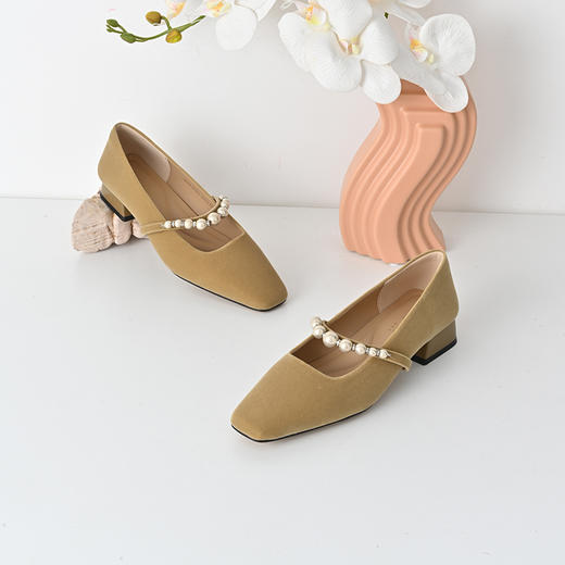 经典鲨2025年春季新款时尚法式复古小方头气质玛丽珍单鞋女KW198-517031 商品图3