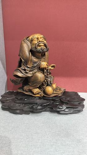 达摩竹根雕摆件
