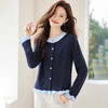 衬衫拼接假两件针织开衫外套，宽松短款休闲上衣外搭CC-XFY2526 商品缩略图2