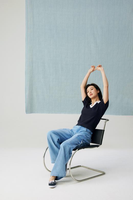 佐丹奴女装25年新款蔚蓝经典阔腿牛仔裤05415034 商品图8