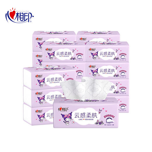 【自营】 心相印 云感三层立体压花塑装面巾纸 三丽鸥联名款 100抽*20包 商品图1