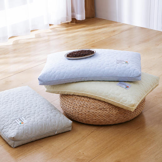自然醒A类全棉水洗棉花朵荞麦枕头五星级酒店护颈椎全棉水洗棉硬枕芯单人枕头助睡眠XK 商品图1