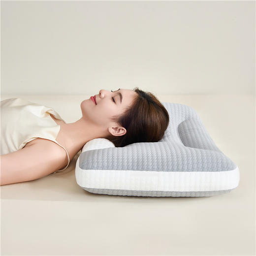 自然醒圆柱记忆棉颈椎支撑分区枕慢回弹反弓牵引枕头分区护颈椎助睡眠枕芯成人一对XK 商品图6