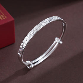 子佩集S999银【碎冰冰】童镯【TZ000857】纯银儿童推拉2604