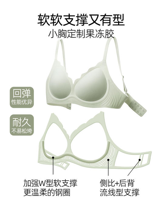 【小荷包】遐中小胸半固定水滴杯文胸罩防凸点无钢圈无痕内衣女薄 商品图3