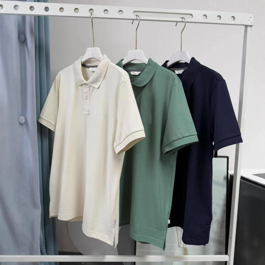 刚需必备！2025夏款清爽好看 标志性男款POLO衫休闲短袖纯色T恤上衣！ 商品图1
