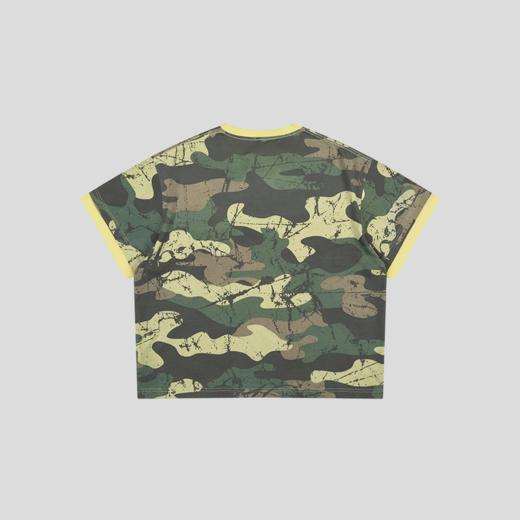 GOODBAI 916 logo仿珍珠绣撞色满印迷彩oversize短袖T恤 商品图2