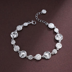 子佩集S925银【墨色之境】手链【SL-108】纯银原创2圆片2502