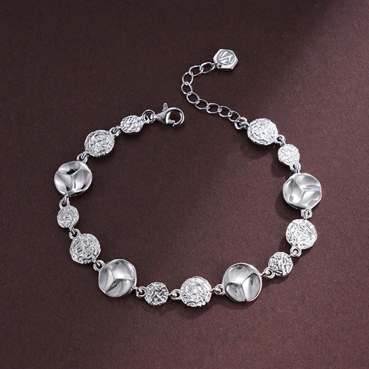 子佩集S925银【墨色之境】手链【SL-108】纯银原创2圆片2502 商品图1