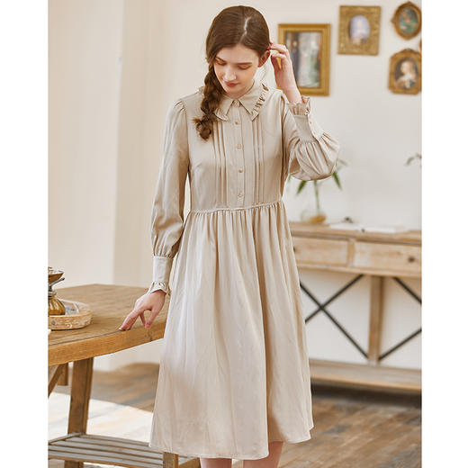 Famecoco范可儿套装裙长袖高腰衬衫裙马甲女装两件套F225EA008 商品图3