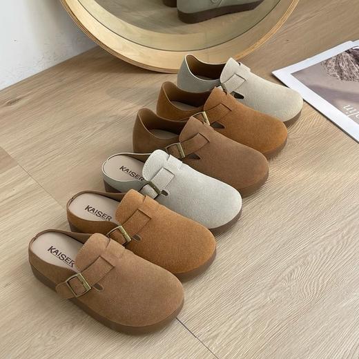 意大利凯撒KAISER 松弛感复古勃肯鞋厚底 懒人一脚蹬 商品图6
