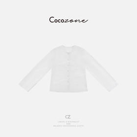 COCO ZONE 100亚麻新款设计感小众绣花长袖衬衫CD1A0382