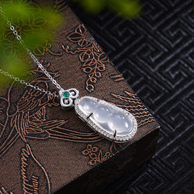 子佩集S925银【豆蔻时光】套链【TL014299】纯银白玉髓项链豆角2502