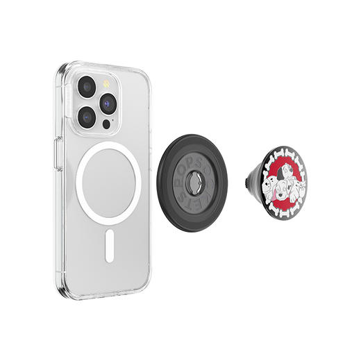 【101忠狗】躺在一起·MagSafe圆啪嗒 MAGSAFE磁吸手机气囊支架 Round圆啪嗒系列 金属珐琅 黑色 斑点狗 卡通 商品图2