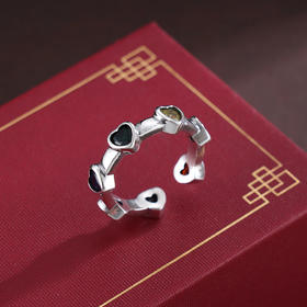 子佩集S925银【心洲】戒指【USR019】纯银原创2爱心戒指2502