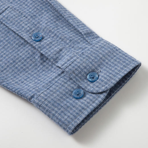 【100棉】罗蒙男士长袖衬衫百搭舒适经典细格时尚休闲通勤翻领衬衫 商品图5