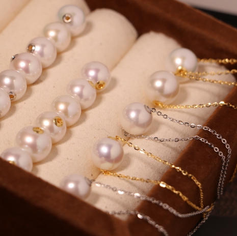 转运珠·路路通 能量up 10-11mm ji强光 基本无暇 正圆 18k金贴片 纯银链附赠 或加650元te价得纯18k链 商品图5