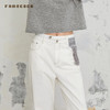 Famecoco商场同款刺绣拼接简约通勤纯棉直筒长裤春秋款FABGGA006 商品缩略图4