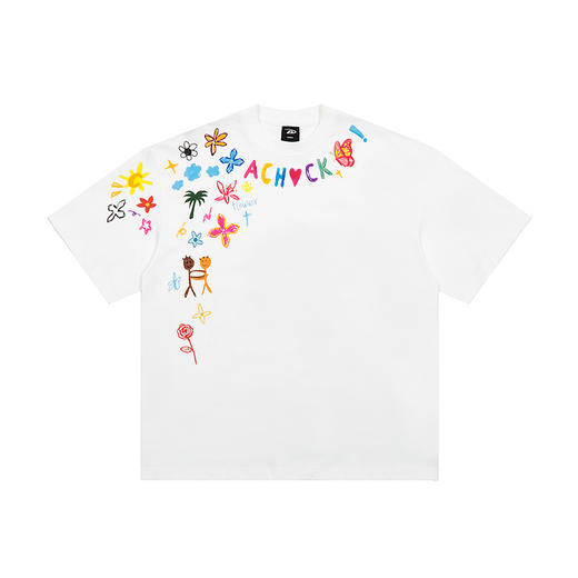【Achock官方店】潮牌创意卡通涂鸦印花半袖T恤高街情侣圆领短袖 商品图4