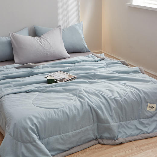 洁丽雅 纯色水洗棉夏被 商品图3