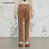 Famecoco范可儿复古百搭灯芯绒直筒显瘦长裤拼接腰头FAB6GA021 商品缩略图3