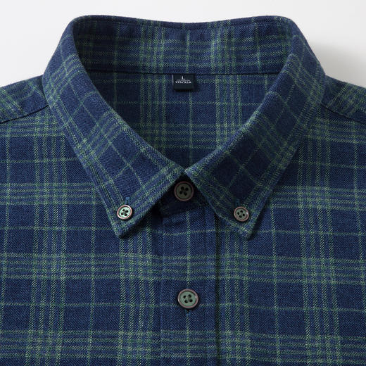 【100棉】罗蒙男士春秋长袖衬衫休闲经典百搭通勤格纹时尚男衬衣 商品图3