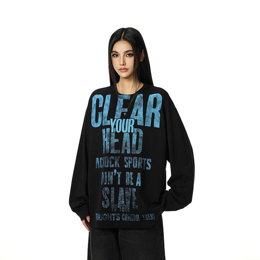 【Achock官方店】美式撞色标语印花打底衫上衣潮牌街头长袖T恤男 商品图2