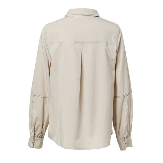 famecoco范可儿莱赛尔衬衫女秋季长袖设计感通勤小众衬衣上衣F225BH016 商品图4