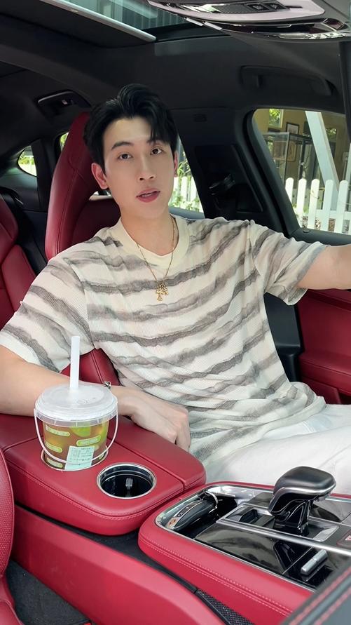 T1503新款时尚印染条纹男士T恤潮流百搭休闲上衣宽松复古小众T恤 商品图0