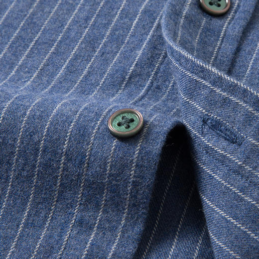 【100棉】罗蒙男士春秋全棉长袖衬衫舒适百搭细条纹休闲通勤衬衫男 商品图4