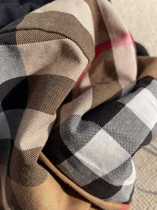 33-11 岁月带不走的衣橱 BB经典纯色 格纹连帽 字母徽标刺绣 小宽松短款 帽衫 卫衣 商品图11