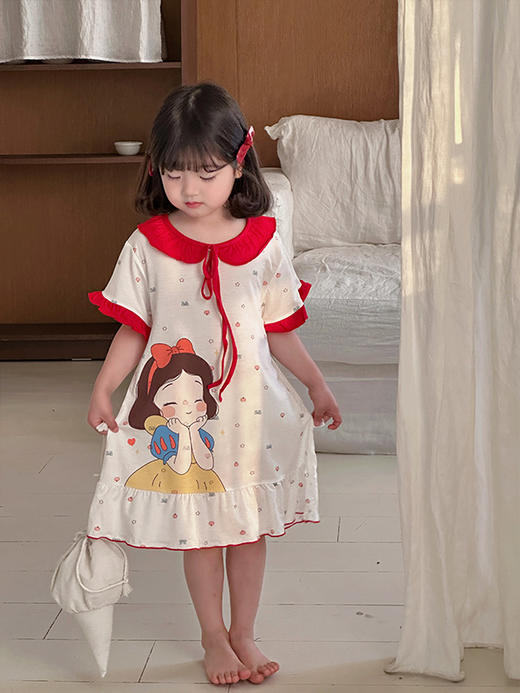 【莱赛尔花边儿童睡裙】女童睡裙夏连衣裙儿童睡衣花边睡裙 商品图8