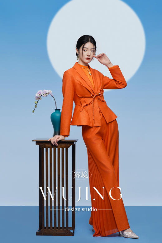 3205220 醉日焦橙 进口亮丝斜纹料外套 雾境 商品图4