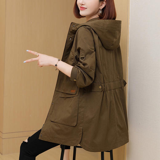 丁摩 风衣女中长款小个子流行春季新款宽松休闲女士春秋外套潮5ZF-7080 商品图3