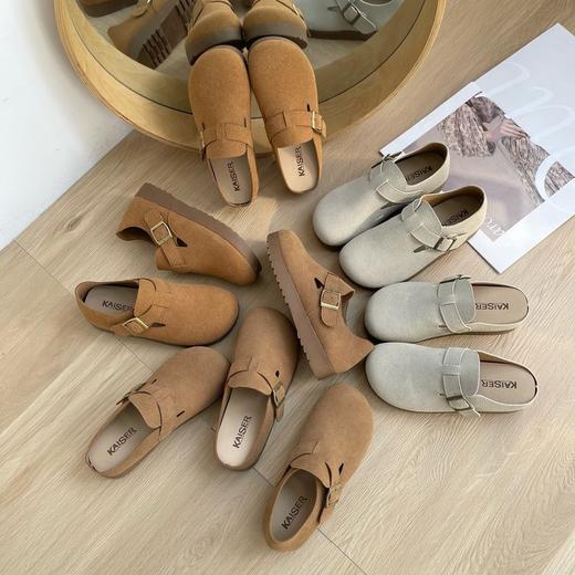 意大利凯撒KAISER 松弛感复古勃肯鞋厚底 懒人一脚蹬 商品图8