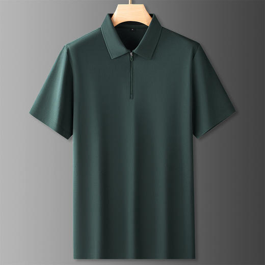【棉质】【DDS】大依优型大码短袖POLO衫半袖拉链领t恤上衣男士加肥大码棉质胖子休闲 商品图1