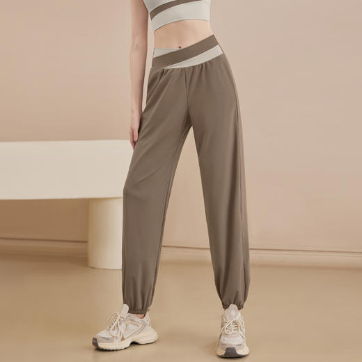 百媚生 春夏新款宽松高腰束脚瑜伽专业普拉提长裤J23007XY 商品图5