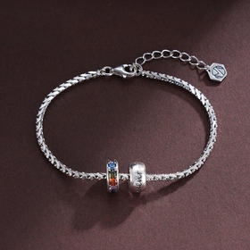 子佩集S925银【时光穿梭】手链【SL-020】纯银原创2彩钻圈2502