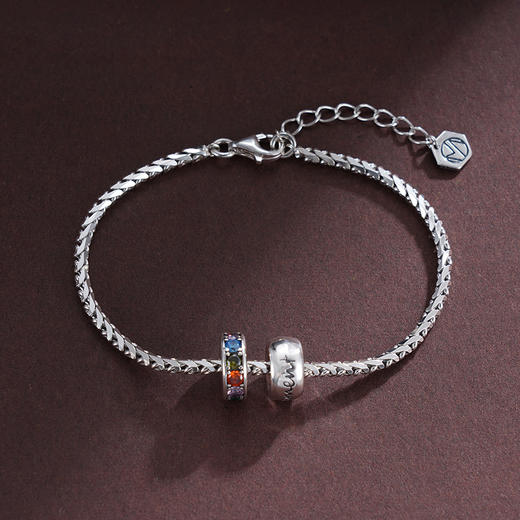 子佩集S925银【时光穿梭】手链【SL-020】纯银原创2彩钻圈2502 商品图1