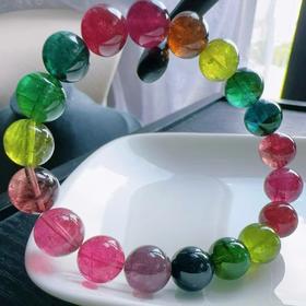 9mm-10mm单圈彩虹碧玺手串