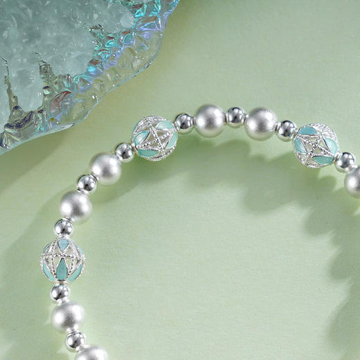 子佩集S999银【临江仙】手串【SC001147】纯银手链青玉蝴蝶珐琅彩2502 商品图9