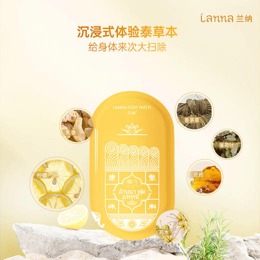 【超值50贴】泰国LANNA兰纳第二代足贴 黑姜陈艾/红花睡莲/柠檬香草/迷迭马鞭草 2贴/袋*25袋 商品图11