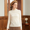 famecoco范可儿100%纯羊毛打底衫女秋季半高领长袖薄T恤F225BE005 商品缩略图0