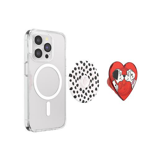 补货架到【101忠狗】彭哥和白佩蒂·MagSafe圆啪嗒 MAGSAFE磁吸手机气囊支架 Round圆啪嗒系列 爱心 红色 斑点狗 卡通 商品图2
