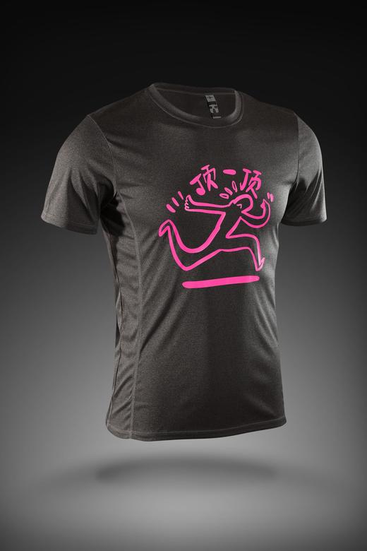 严素跑步TEE,顶一顶疼痛不等式男女款,轻量 短袖T恤 速干快干荧光色,严素态度 商品图2