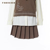 Famecoco文艺范半身裙设计感自然腰短裙A字百褶裙春秋FAB6HA012 商品缩略图3